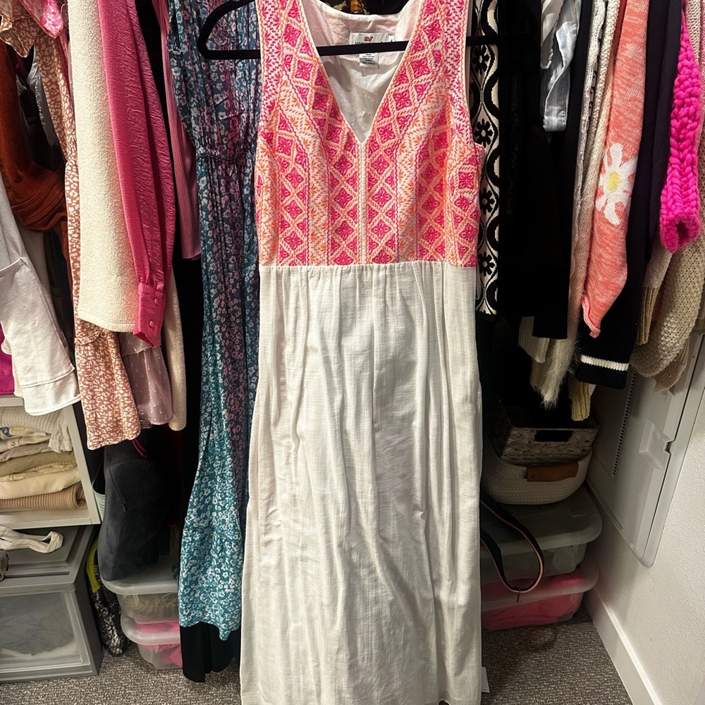 Vineyard Vines Pink Geometric Maxi Dress